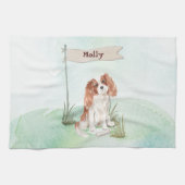 Eigen naam Cavalier King Charles Spaniel Pet Dog Theedoek (Horizontaal)