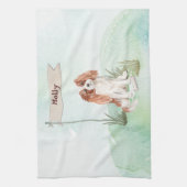Eigen naam Cavalier King Charles Spaniel Pet Dog Theedoek (Verticaal)