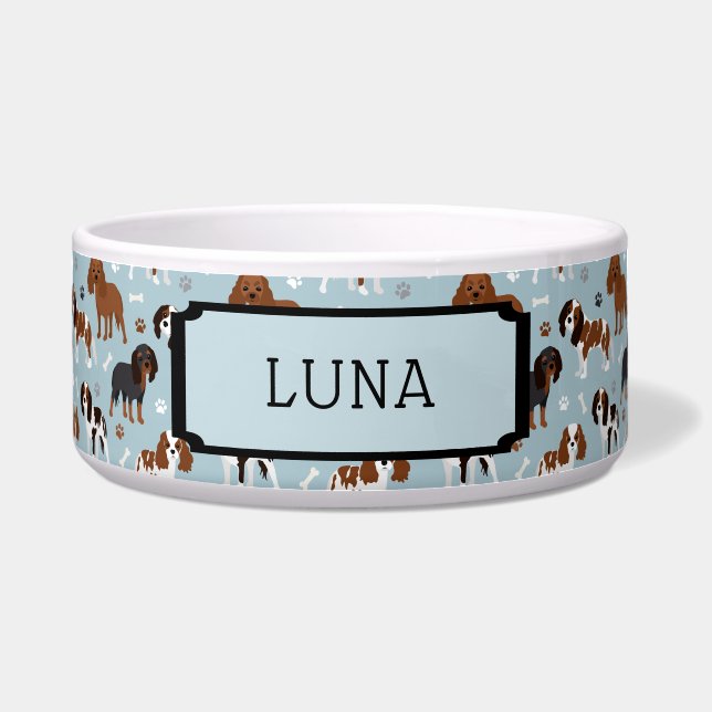 Eigen naam Cavalier King Charles Spaniel Voerbakje (Voorkant)