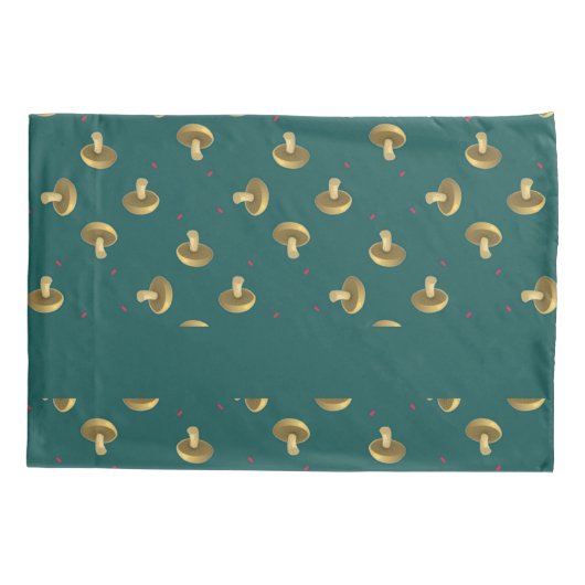 Eigen naam champignons op groen kussensloop (Achterkant)