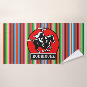 Eigen naam Charro Horse Spaanse Mexicaanse Serape Badhanddoek