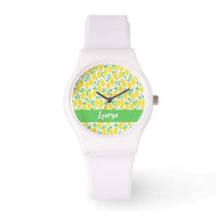 Eigen naam citroenpatroon horloge