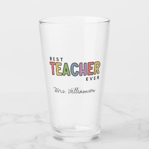 Eigen naam — Colorful Teacher Apprecits — cadeautj Glas