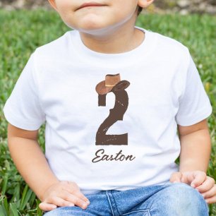 Eigen naam Cowboy Pet 2 2e tweede verjaardag Kinder Shirts