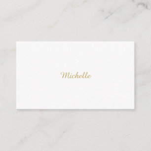 Eigen Naam Creatieve Trendy Gouden Kleur Script Informatiekaartje