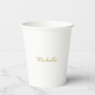 Eigen Naam Creatieve Trendy Gouden Kleur Script Papieren Bekers