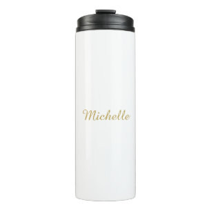 Eigen Naam Creatieve Trendy Gouden Kleur Script Thermosbeker