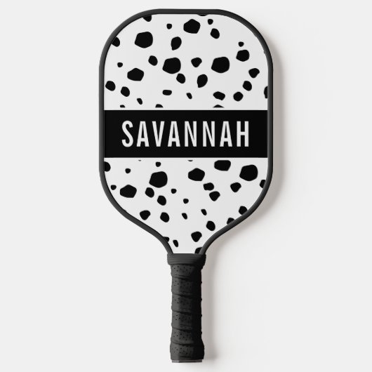 Eigen naam Dalmatian Animal Print Pattern Klassiek Pickleball Paddle (Voorkant)
