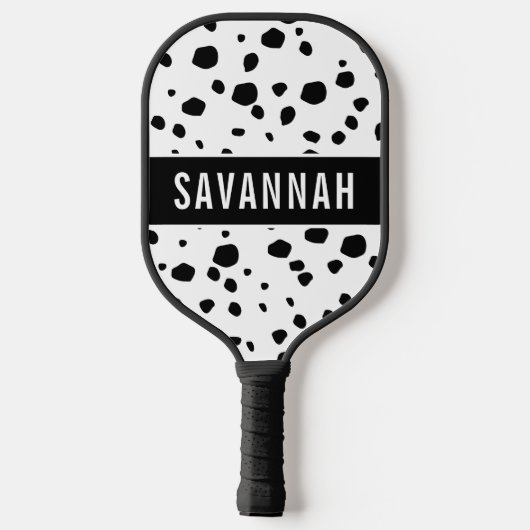 Eigen naam Dalmatian Animal Print Pattern Klassiek Pickleball Paddle (Achterkant)