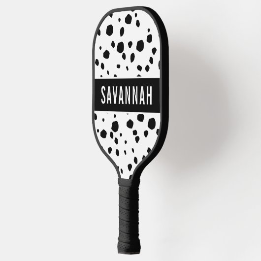 Eigen naam Dalmatian Animal Print Pattern Klassiek Pickleball Paddle (Links)