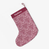 Eigen naam Damask Pattern kerstkousen Kleine Kerstsok (Achterkant (Hangend))