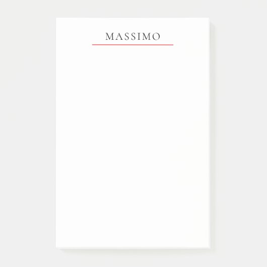 Eigen Naam Decoratieve Chic Eenvoudige Zwarte Witt Post-it® Notes (Voorkant)