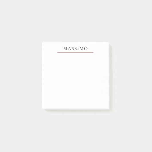 Eigen naam decoratieve chique effen eenvoudig zwar post-it® notes (Voorkant)