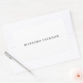 Eigen naam decoratieve chique effen eenvoudig zwar rechthoekige sticker (Envelop)