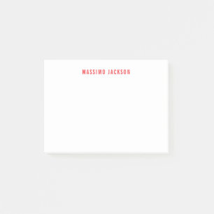 Eigen naam decoratieve chique effen eenvoudige roo post-it® notes
