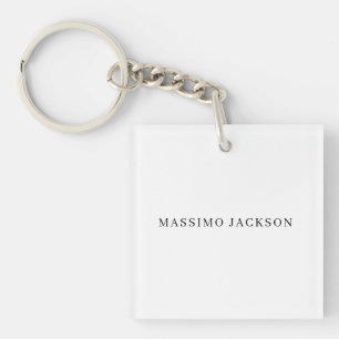 Eigen naam decoratieve chique gewone zwarte witte sleutelhanger