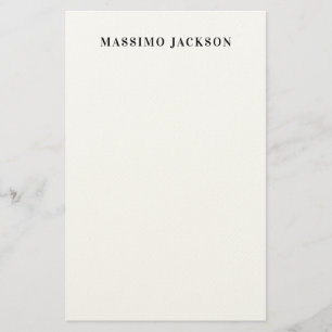 Eigen naam decoratieve minimalistische effen zwart briefpapier