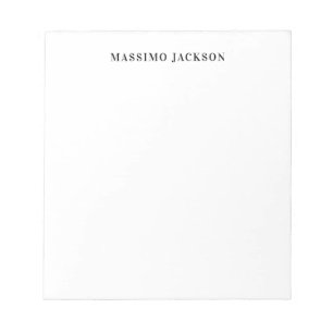 Eigen naam decoratieve minimalistische effen zwart notitieblok