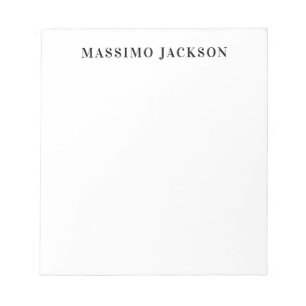 Eigen naam decoratieve minimalistische effen zwart notitieblok