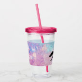 Eigen naam eenhoorntrommel met stro zonder minimum acryl drinkbeker (Links)