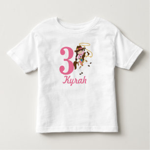 Eigen naam en leeftijd Cowgirl Birthday Kinder Shirts