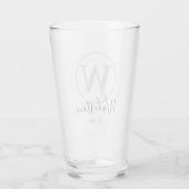 Eigen naam en monogram, ingesteld glas (Achterkant)