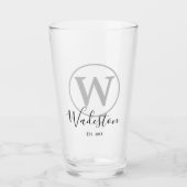 Eigen naam en monogram, ingesteld glas (Voorkant)