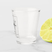 Eigen naam en monogram Vierkant model Shot Glas (Rechts)