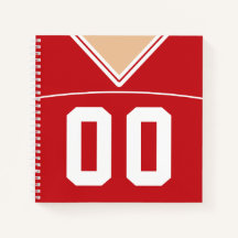 Eigen naam en nummer Football Red Jersey