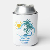 Eigen naam en tekst tropische eilanden blikjeskoeler (Blikje Voorkant)