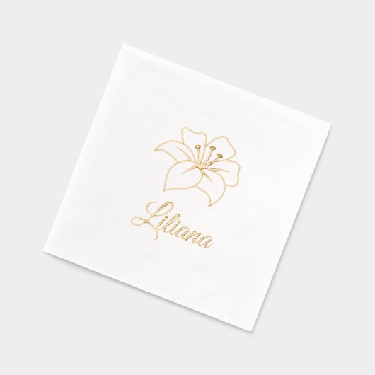 Eigen naam exotische Lily Flower Folie Servetten (Links)