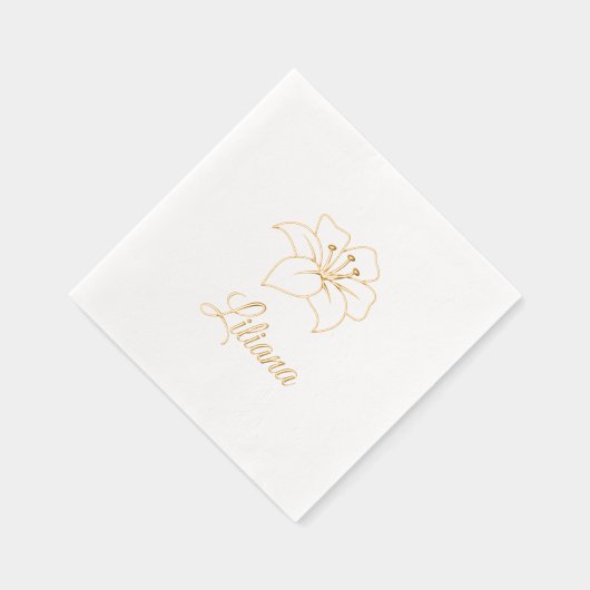 Eigen naam exotische Lily Flower Folie Servetten (Rechts)