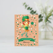 Eigen naam Fairy Irish Girl St. Patrick's Day Briefkaart (Staand voorkant)