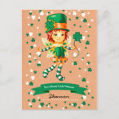 Eigen naam Fairy Irish Girl St. Patrick's Day Briefkaart (Voorkant)