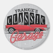 Eigen naam Faux Neon 1950 Classic Car Garage Magneet (Voorkant)