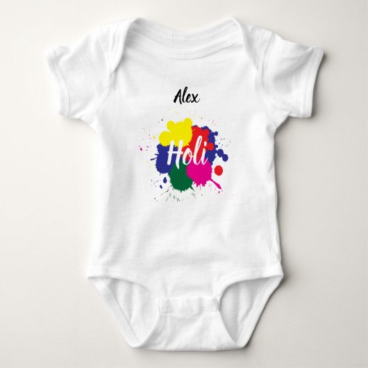 Eigen naam First Happy Holi Festival Romper (Voorkant)