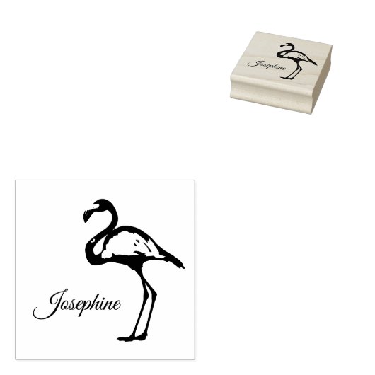 Eigen naam Flamingo Custom Tropical Rubberstempel (Gestempeld)