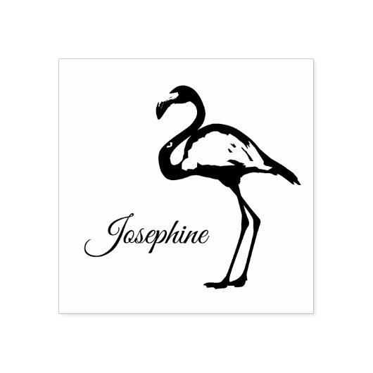 Eigen naam Flamingo Custom Tropical Rubberstempel (Afrduk)