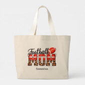 Eigen naam Football mam | MOEDERDAG Grote Tote Bag (Achterkant)