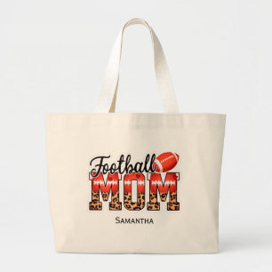 Eigen naam Football mam MOEDERDAG Grote Tote Bag