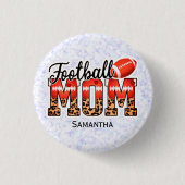 Eigen naam Football mam | MOEDERDAG Ronde Button 3,2 Cm (Voorkant)
