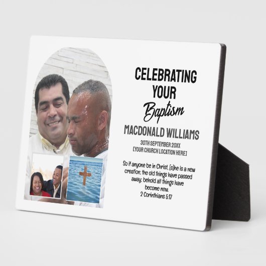Eigen naam Foto ter viering van uw doop Fotoplaat (Zijkant)