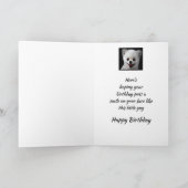 Eigen naam Fun Birthday Cute Happy Dog Animal Kaart (Binnen)