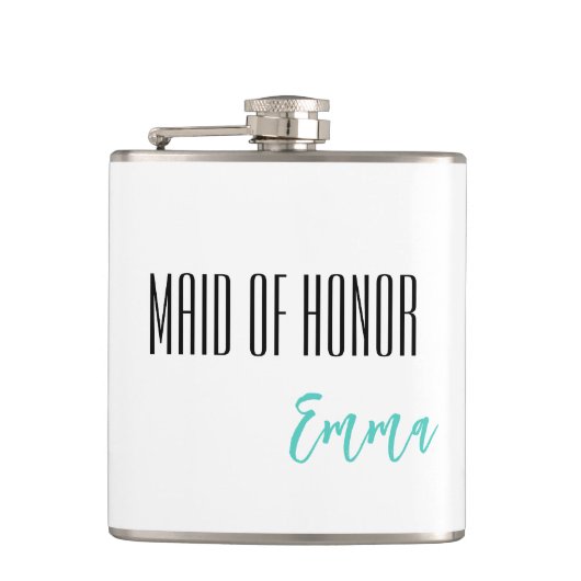 Eigen naam gemaakt van erlenmeyer heupfles (Voorkant)