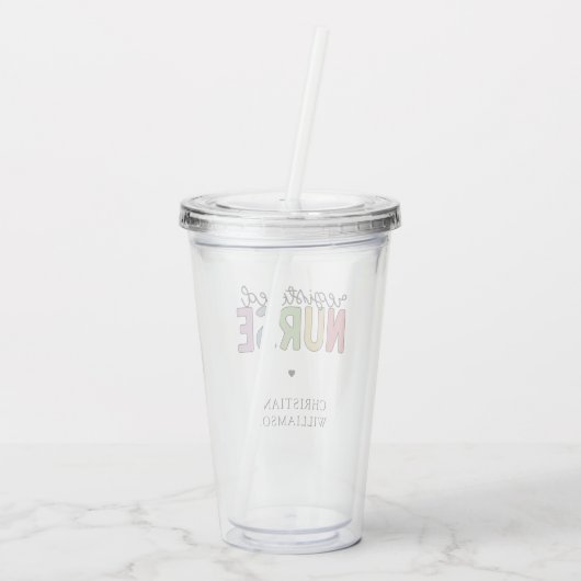 Eigen naam geregistreerd zuster RN Verpleeglijk Af Acryl Drinkbeker (Achterkant)