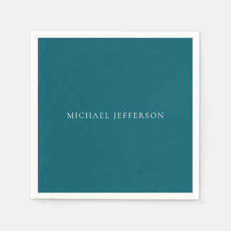 Eigen naam gewoon donker teal kleur gepersonalisee servet