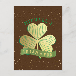Eigen naam Gold Shamrock St Patrick's Day Briefkaart