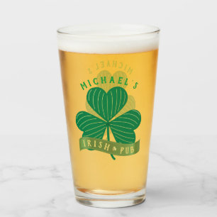 Eigen naam Gold Shamrock St Patrick's Day Glas