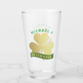 Eigen naam Gold Shamrock St Patrick's Day Glas (Achterkant)
