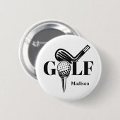 Eigen naam Golf Ronde Button 5,7 Cm (Voorkant /achterkant)
